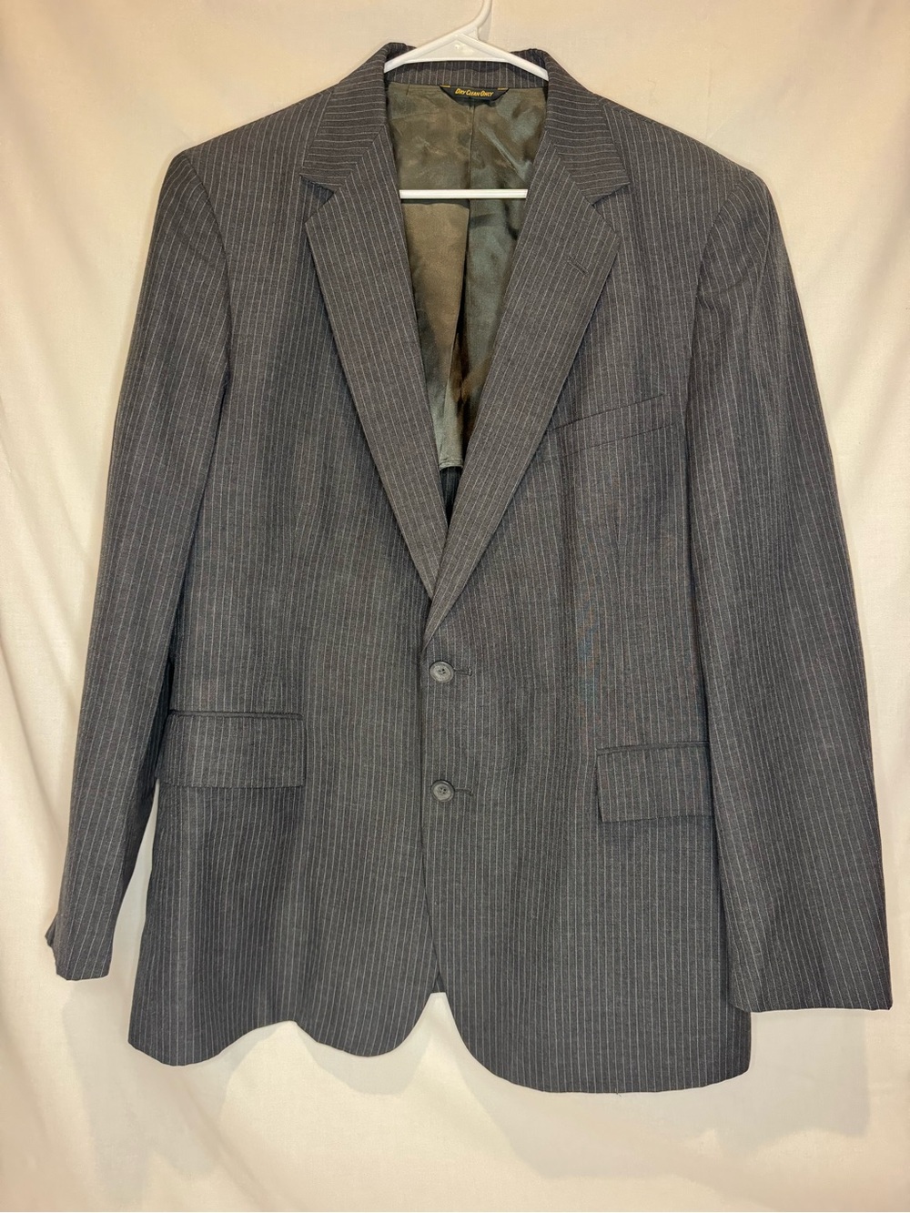 Vintage The Sovereign‎ Men’s Pinstripe Blazer Gray USA Made Suit Jacket Sz L 42R